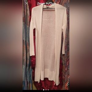 Long white cardigan